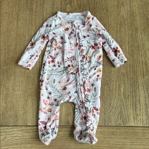 Caden Lane Floral Double Zipper Footie Newborn
